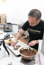 Virtual Chocolate Class - Chef Mike adding almonds to a bear paw