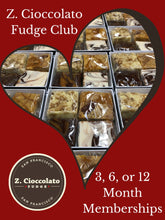 Fudge of the Month Club, available in 3, 6 or 12 month memberships