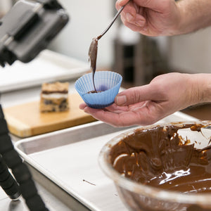 Virtual Chocolate Class - Chef Mike demonstrating how to make a peanut butter cup