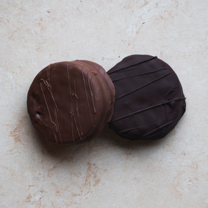 milk and dark chocolate dipped oreos